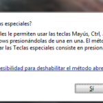 Activar las Teclas especiales en Windows 7