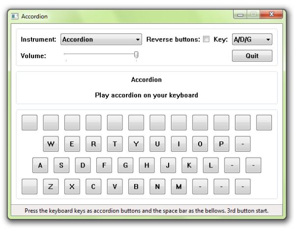 Toca un acordeon virtual desde tu teclado 