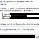 Este programa podria no haberse instalado correctamente